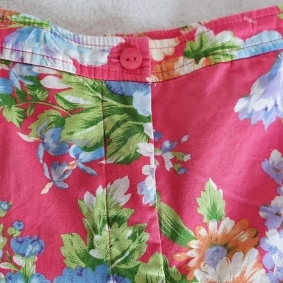 Linea by Louis Dell'Olio Vibrant Orange Floral Print Bermuda Shorts - Picture 2 of 10